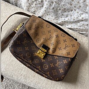 Brown Monogram Print Crossbody Bag